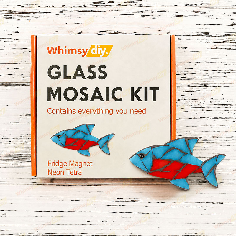 Whimsy DIY Fridge Magnet Neon Tetra Glass Mosaic Kit Puzzles