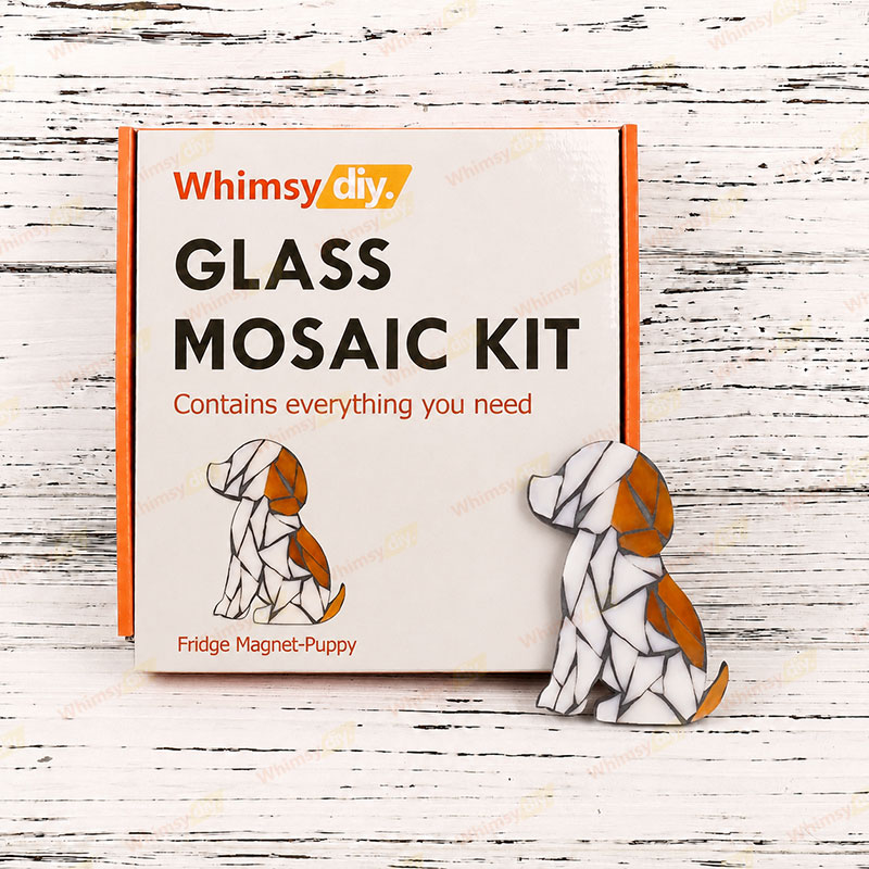 Whimsy DIY Fridge Magnet- Puppy Glass Mosaic Kit Puzzles