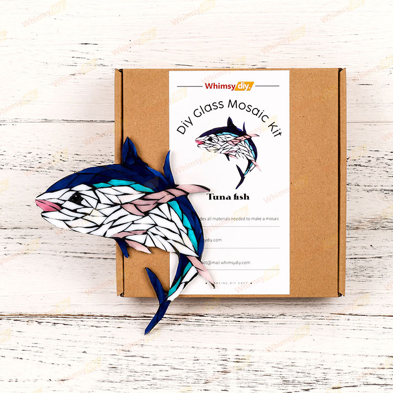 Tuna Fish Glass Mosaic Kit| DIY Arts & Crafts Kit for Adults