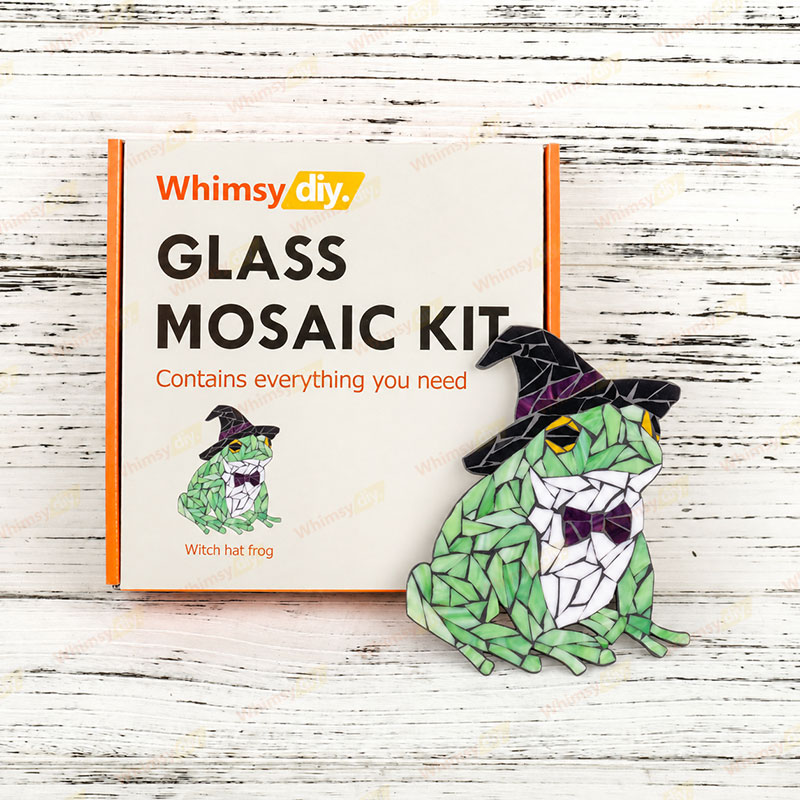 Whimsy DIY Witch Hat Frog Glass Mosaic Kit Puzzles