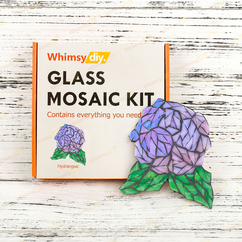 Whimsy DIY Hydrangea Glass Mosaic Kit Puzzles
