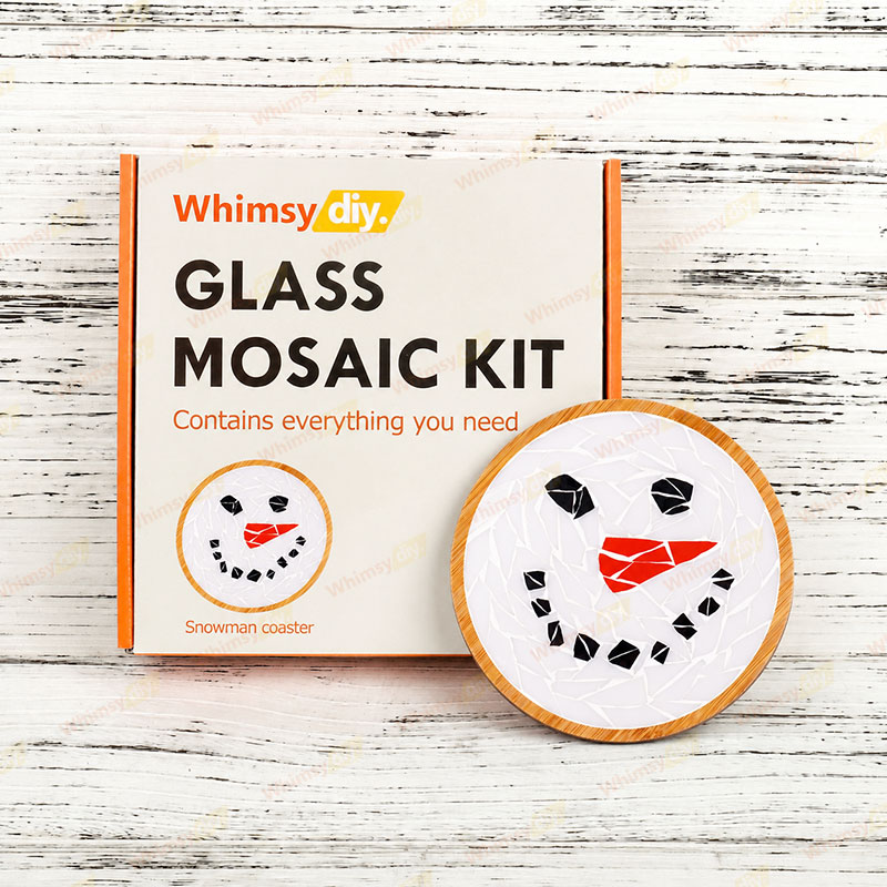 Whimsy DIY Snowman Coaster Glass Mosaic Kit Puzzles