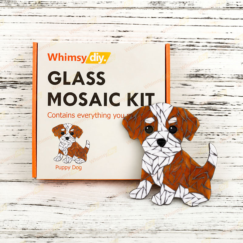 Whimsy DIY Puppy Dog Glass Mosaic Kit Puzzles