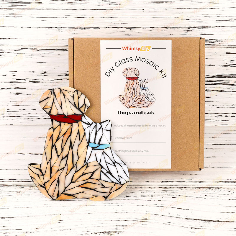 Dog and Cat Stained Glass Mosaic Kit