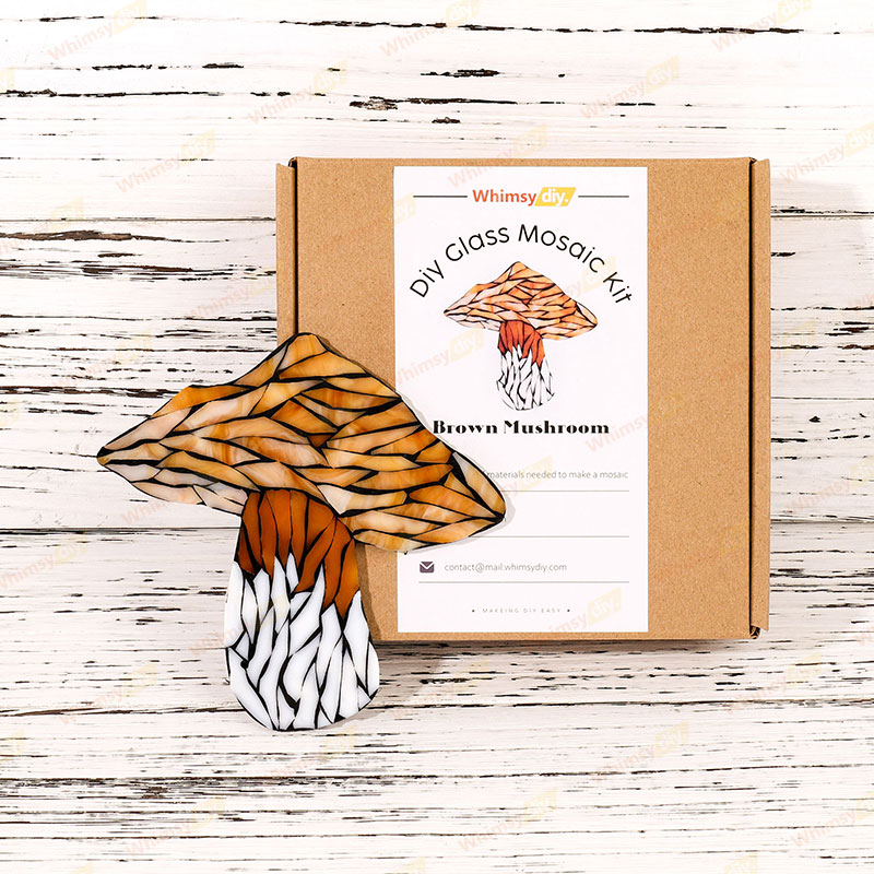Brown Mushroom Stained Glass Mosaic Kit