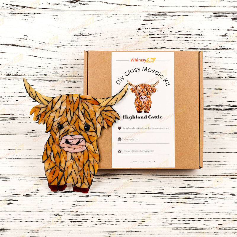  Highland Cow Glass Mosaic Kit