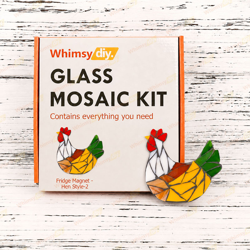Whimsy DIY Fridge Magnet - Hen Style 2 Glass Mosaic Kit Puzzles