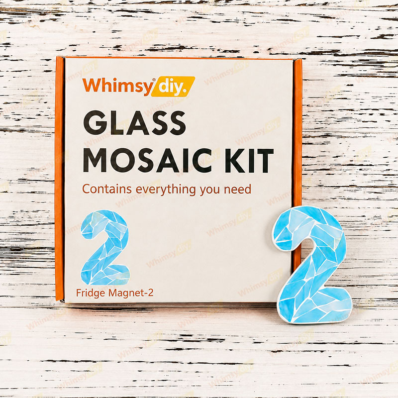 Whimsy DIY Fridge Magnet numbers-2 Glass Mosaic Kit Puzzles