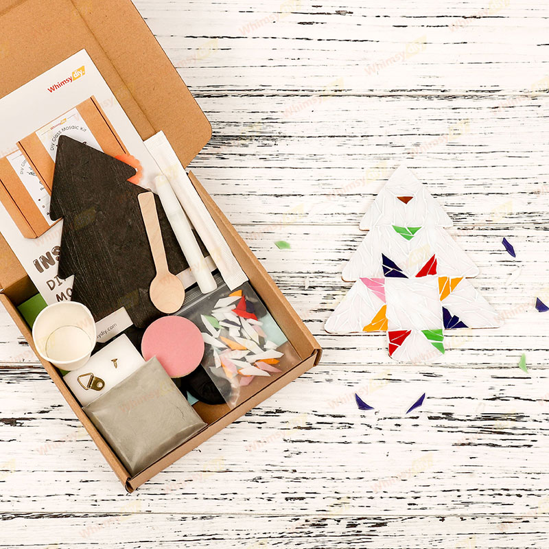 White Christmas Tree Glass Mosaic Kit