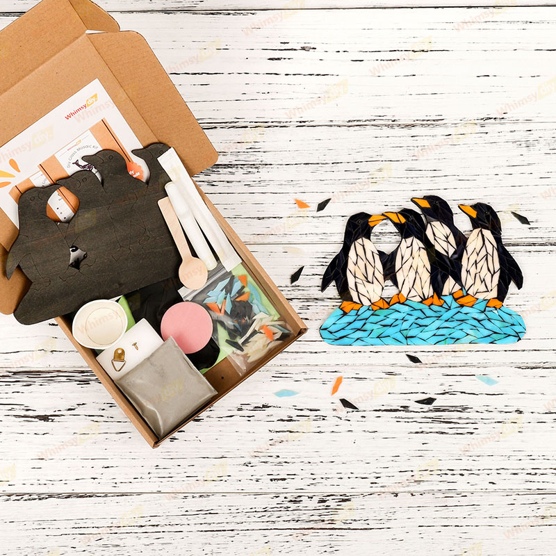 Four Penguins Glass Mosaic Kit