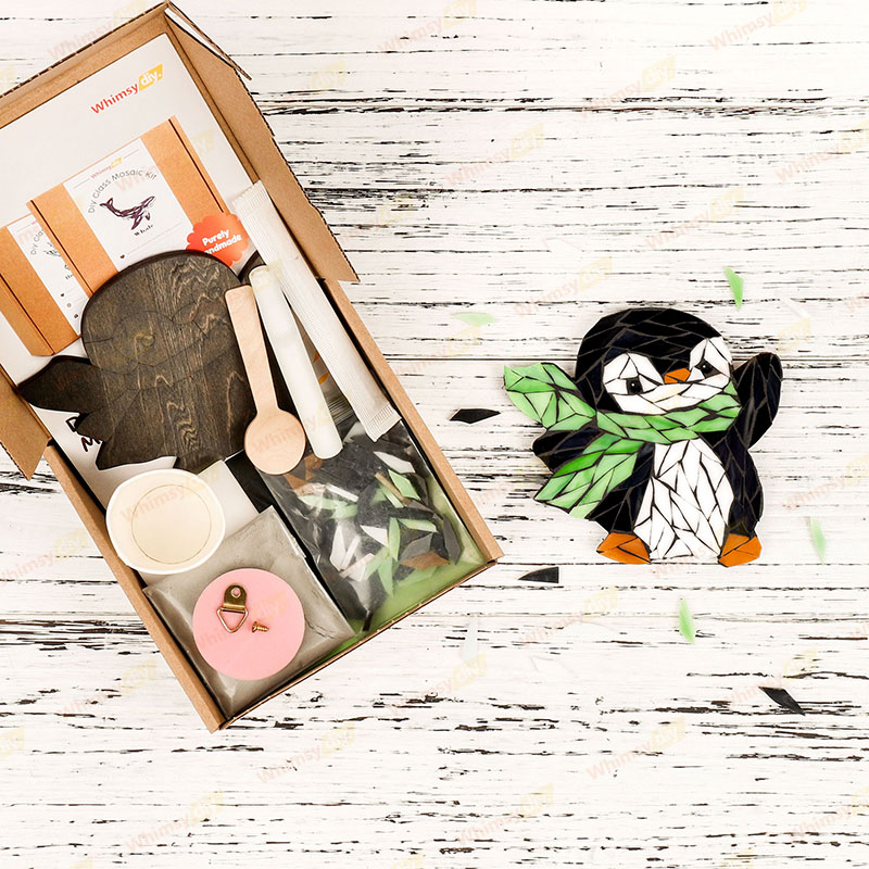 Waving Penguin Glass Mosaic Kit