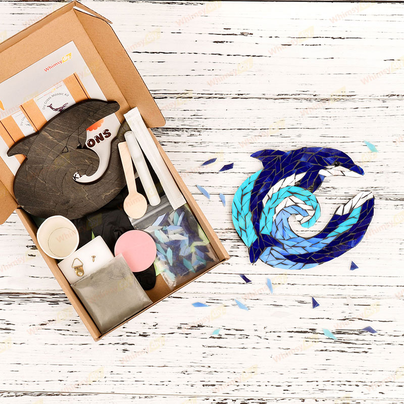 Wave Dolphin Glass Mosaic Kit