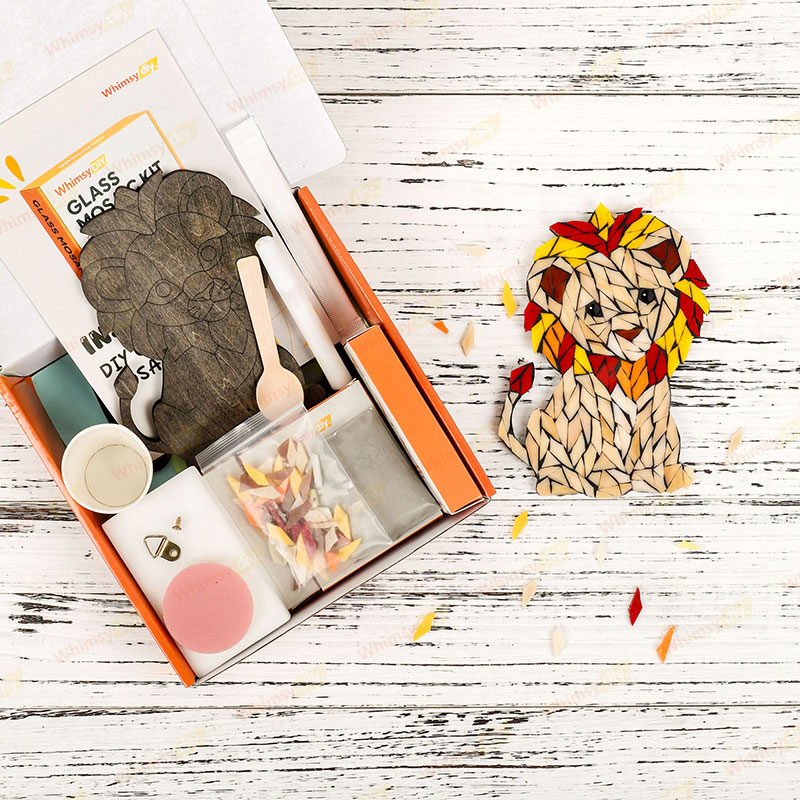 Cute Lion Glass Mosaic Kit