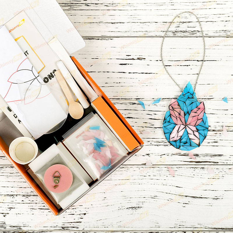 Whimsy DIY Tear Drop Butterfly Glass Mosaic Kit Puzzles