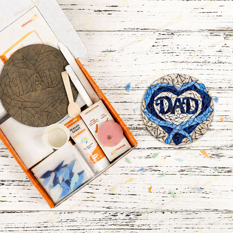 Whimsy DIY Heart of Dad Glass Mosaic Kit Puzzles