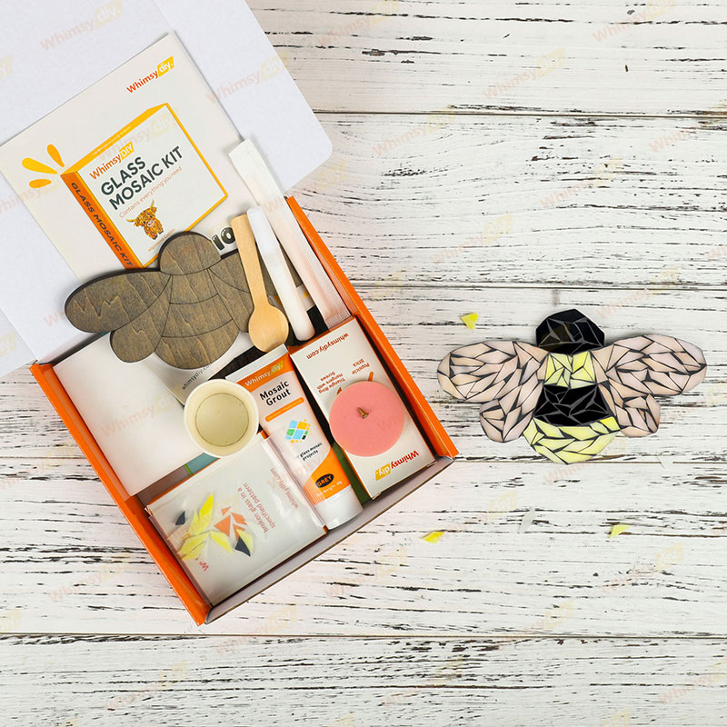 Whimsy DIY Bee Glass Mosaic Kit Puzzles