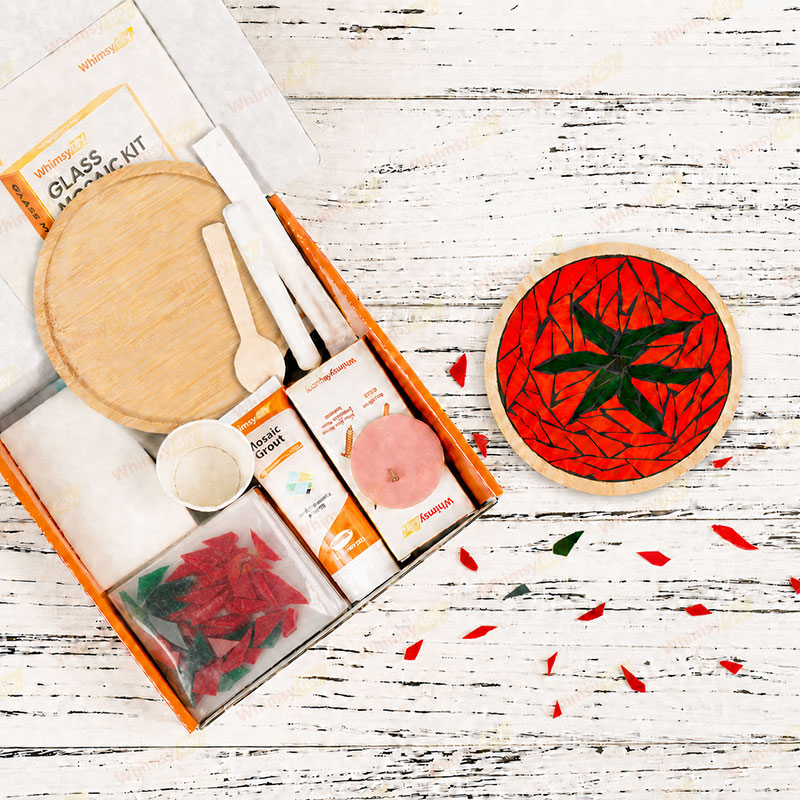 Whimsy DIY Tomato Coaster Glass Mosaic Kit Puzzles