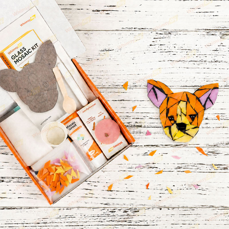 Whimsy DIY Fridge Magnet- Corgi Dog Glass Mosaic Kit Puzzles