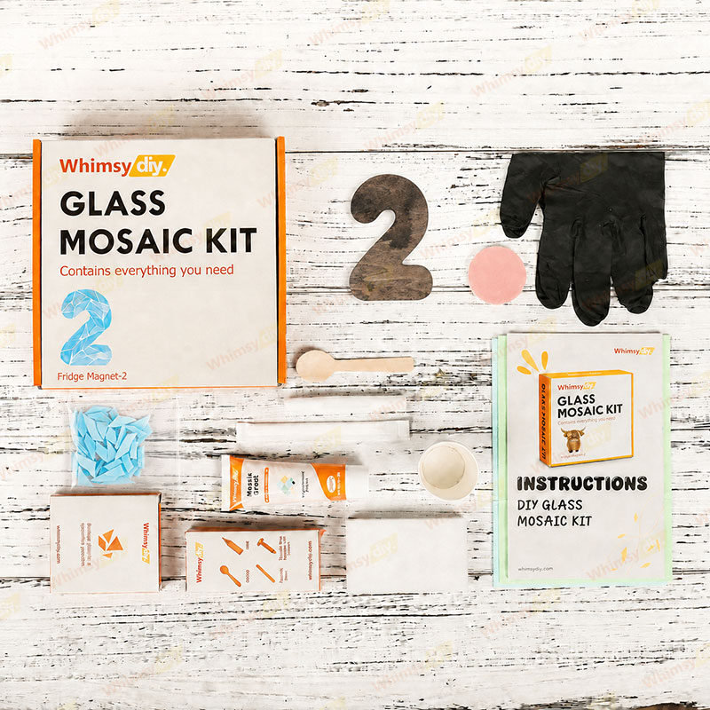 Whimsy DIY Fridge Magnet numbers-2 Glass Mosaic Kit Puzzles