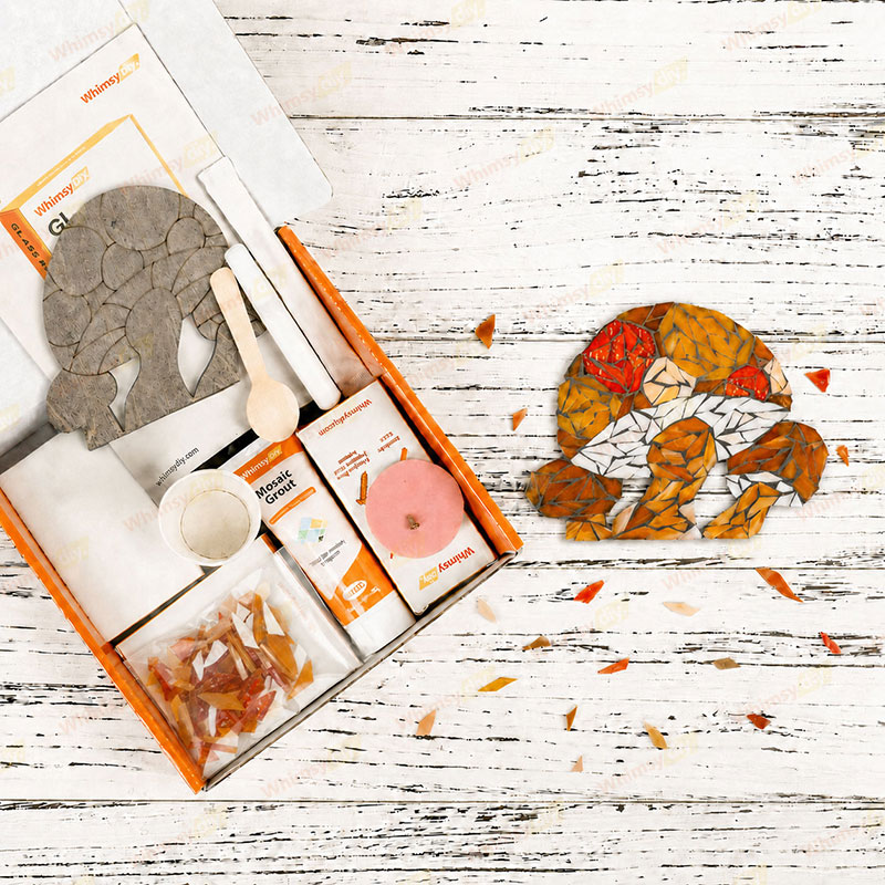 Whimsy DIY Mushroom Glass Mosaic Kit Puzzles