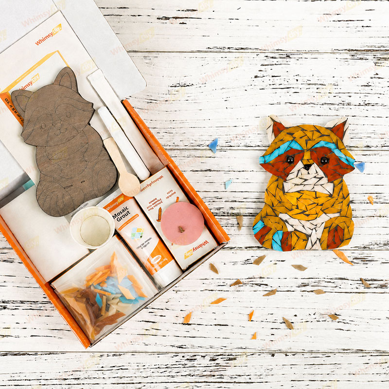 Whimsy DIY Cute Raccoon Glass Mosaic Kit Puzzles