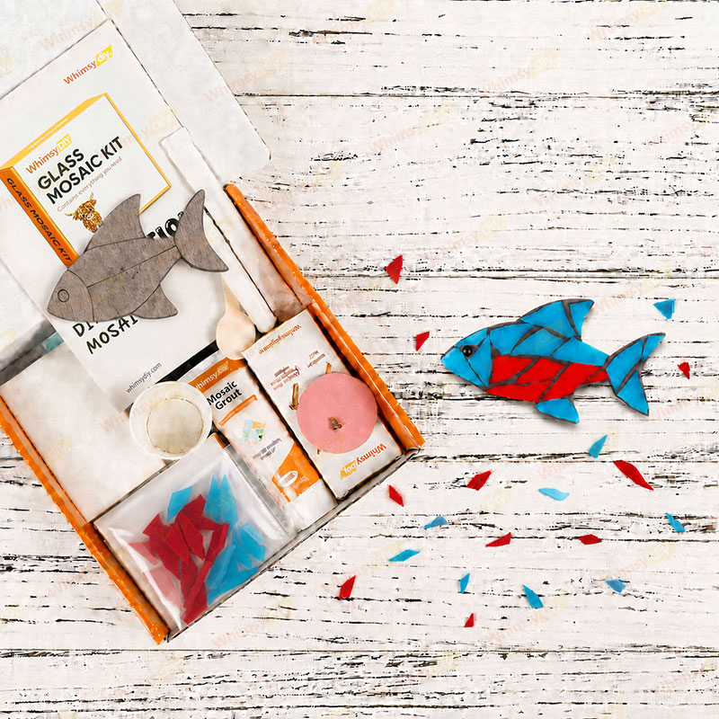 Whimsy DIY Fridge Magnet Neon Tetra Glass Mosaic Kit Puzzles