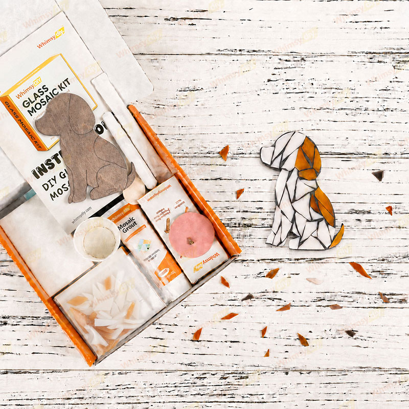 Whimsy DIY Fridge Magnet- Puppy Glass Mosaic Kit Puzzles