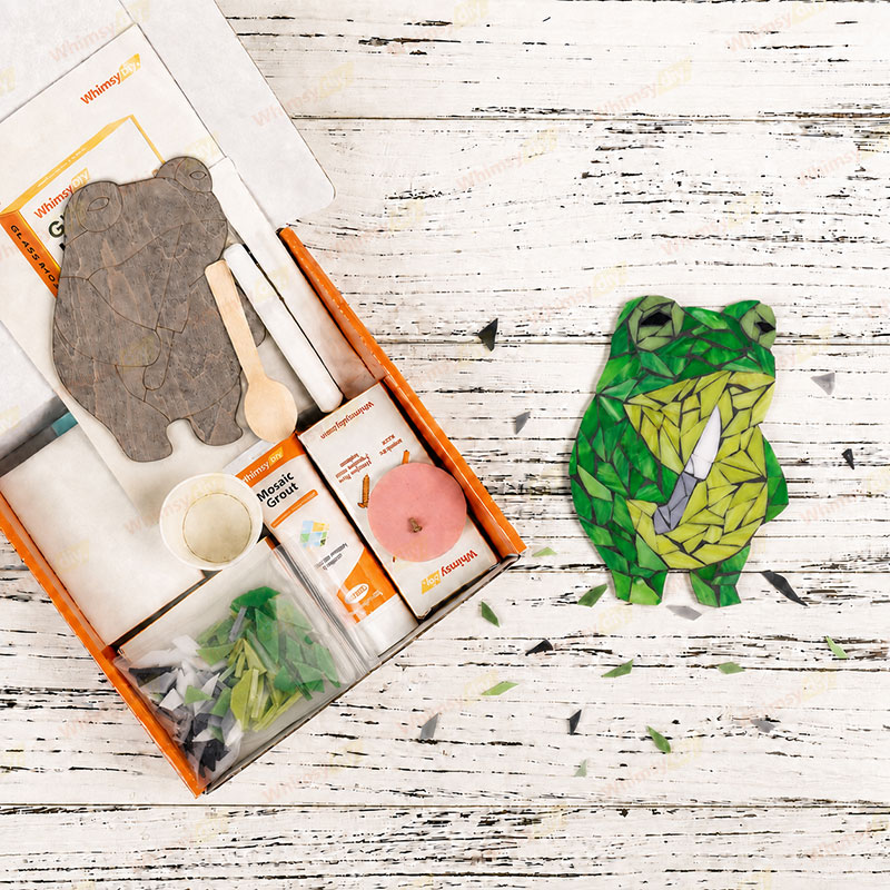 Whimsy DIY Chef Frog Glass Mosaic Kit Puzzles