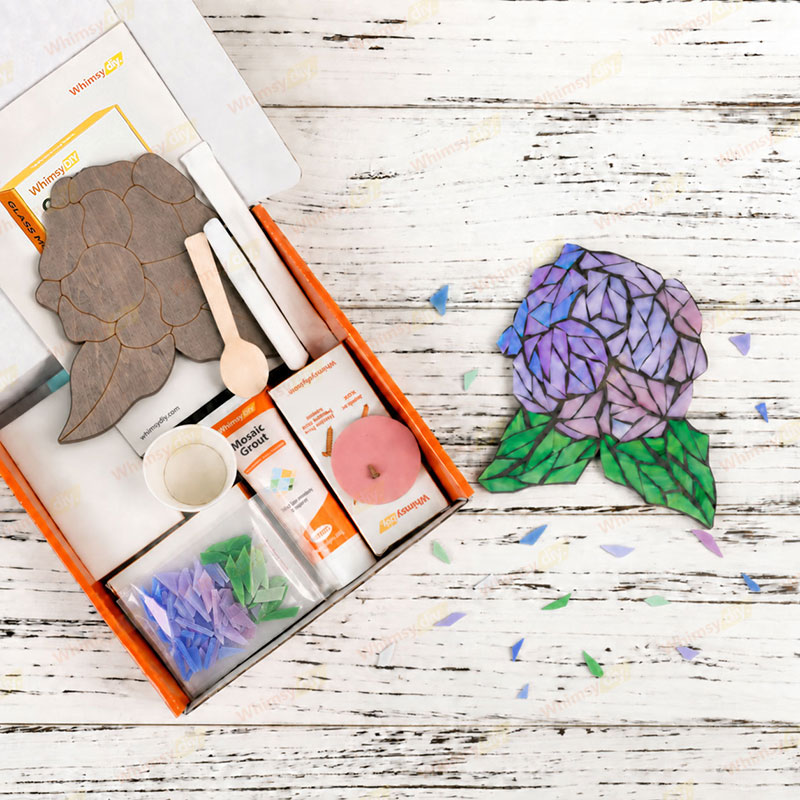 Whimsy DIY Hydrangea Glass Mosaic Kit Puzzles