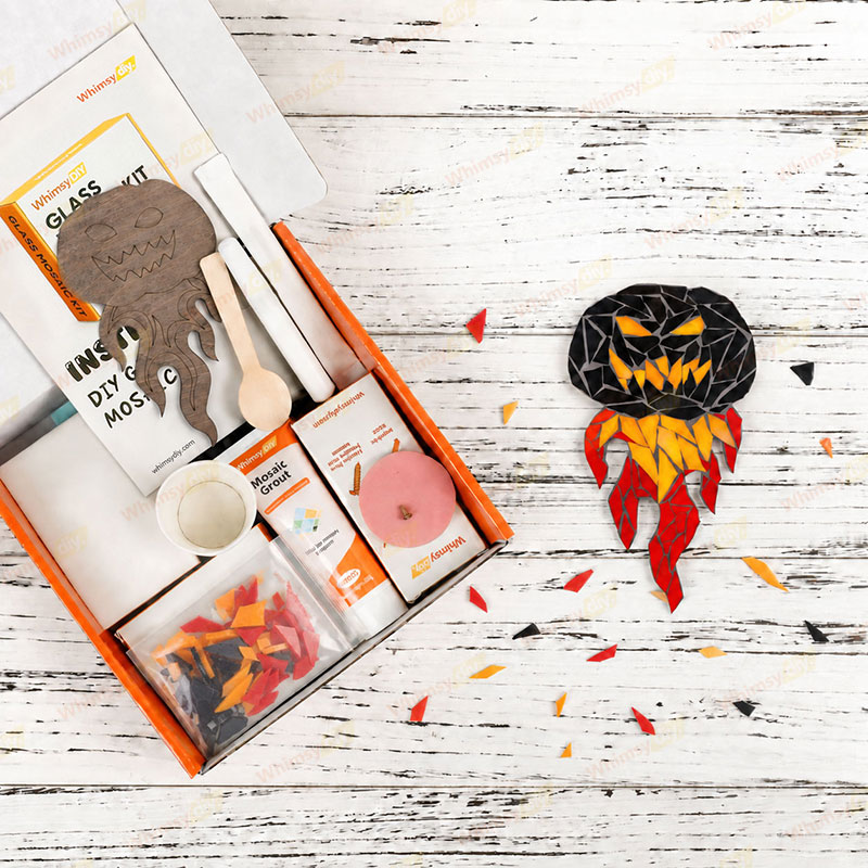Whimsy DIY Pumpkin Charm Glass Mosaic Kit Puzzles