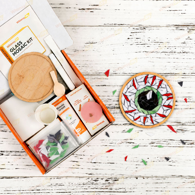 Whimsy DIY Halloween Eyes Coaster Glass Mosaic Kit Puzzles