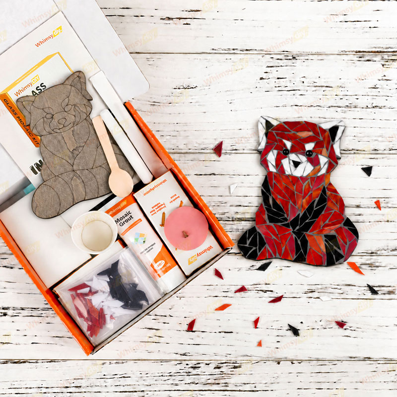 Whimsy DIY Red Panda Glass Mosaic Kit Puzzles