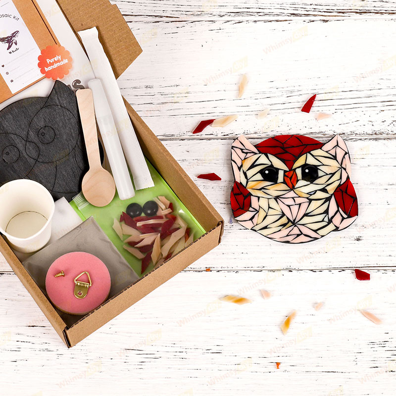 Owl Glass Mosaic Kit for All Skill Levels | DIY Arts & Crafts Kit for Adults