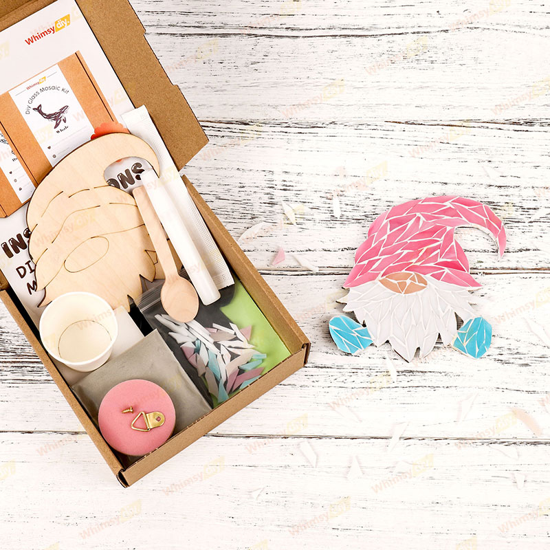 Gnome sitting on the ground Glass Mosaic Kit | DIY Arts & Crafts Kit for