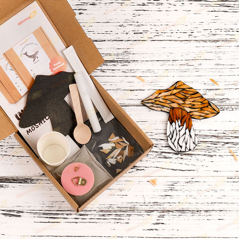 Brown Mushroom Stained Glass Mosaic Kit