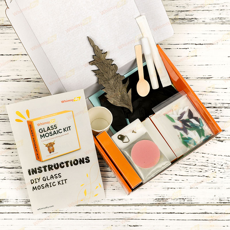 Whimsy DIY Purple Weedy Flower Glass Mosaic Kit Puzzles