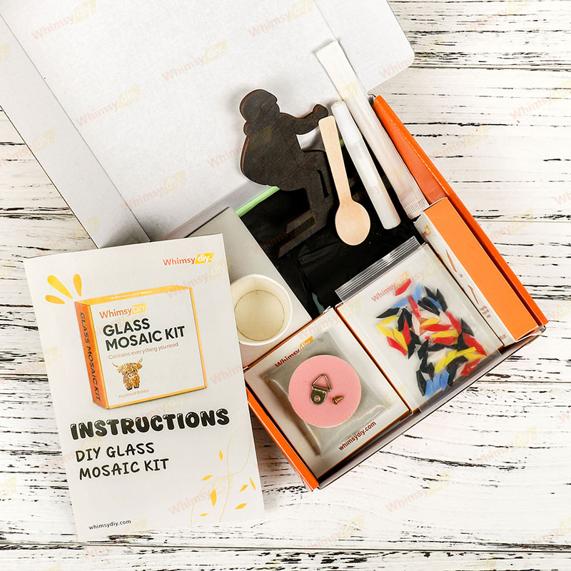 Whimsy DIY Skier Glass Mosaic Kit Puzzles
