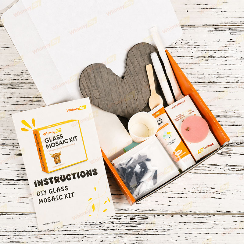 Whimsy DIY Piano Keys Heart Glass Mosaic Kit Puzzles
