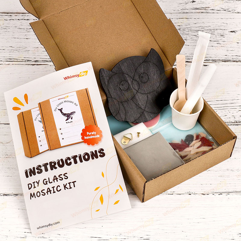 Owl Glass Mosaic Kit for All Skill Levels | DIY Arts & Crafts Kit for Adults