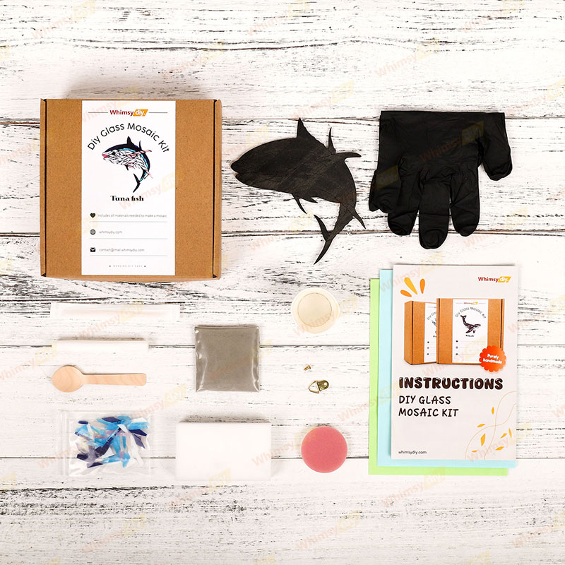 Tuna Fish Glass Mosaic Kit| DIY Arts & Crafts Kit for Adults