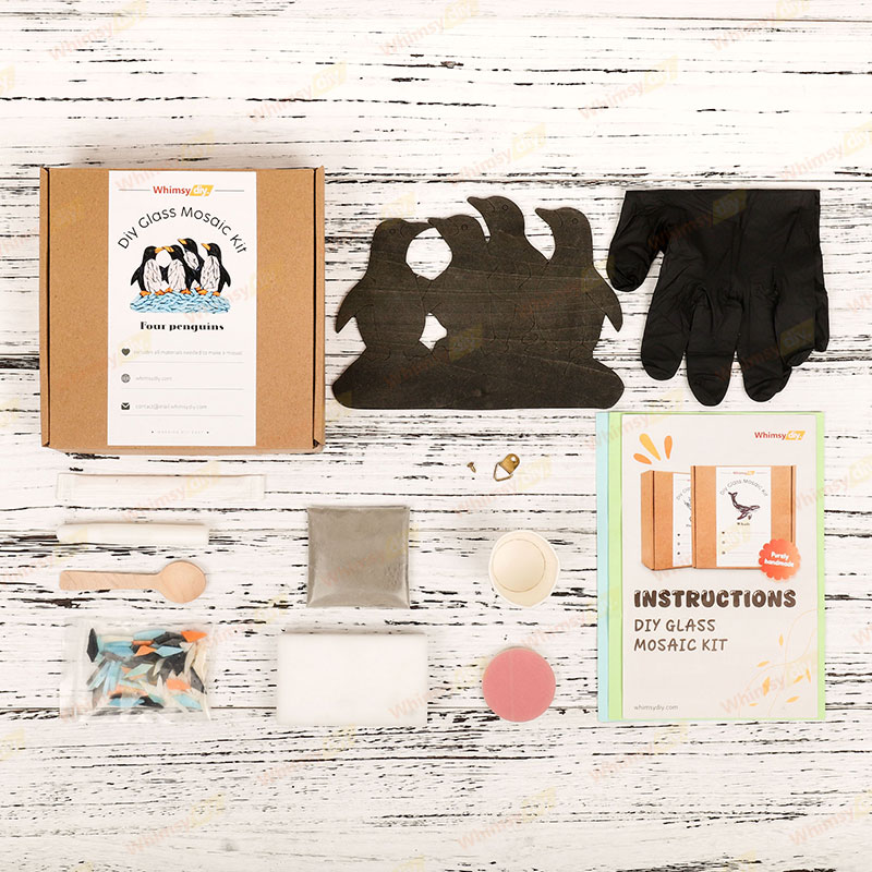 Four Penguins Glass Mosaic Kit