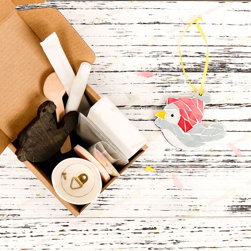 Winter Birds Christmas Ornaments Glass Mosaic Kit - Style 4 