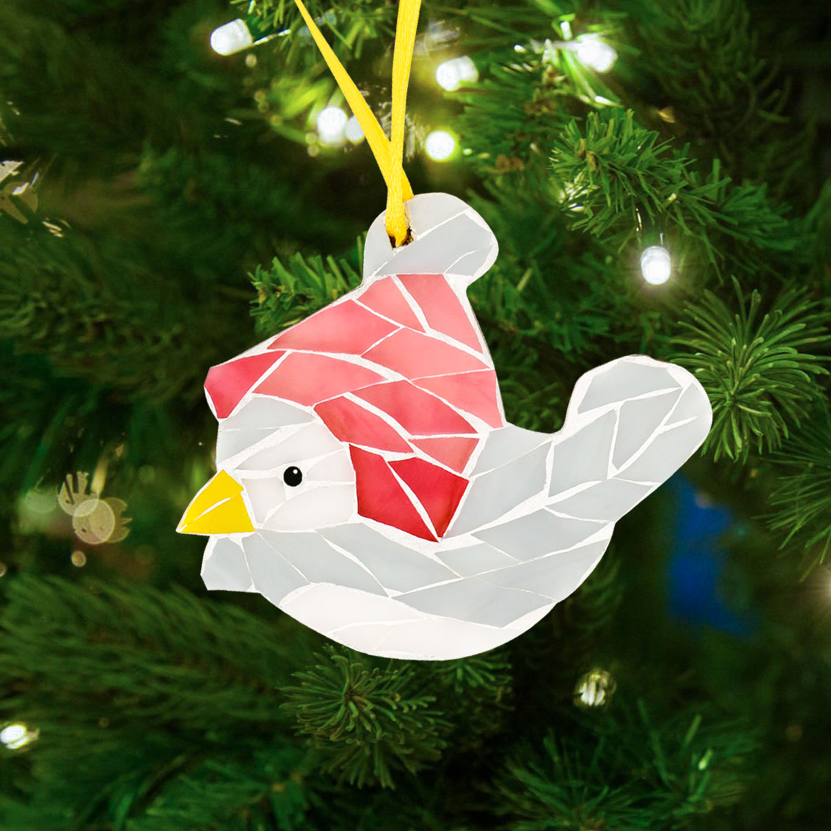 Winter Birds Christmas Ornaments Glass Mosaic Kit - Style 4 