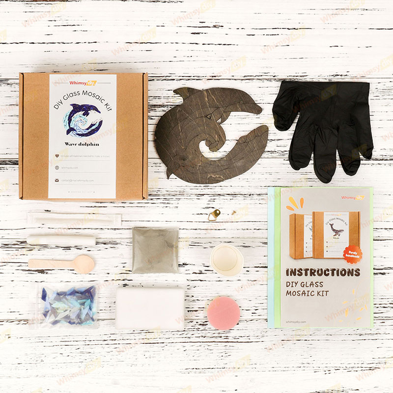 Wave Dolphin Glass Mosaic Kit