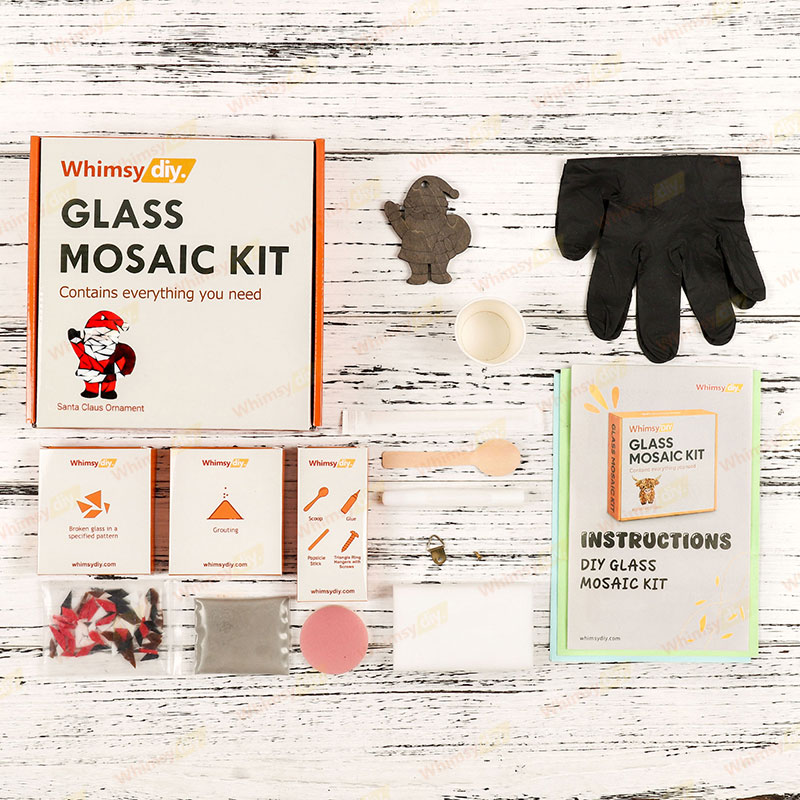 Santa Claus Ornament Glass Mosaic Kit