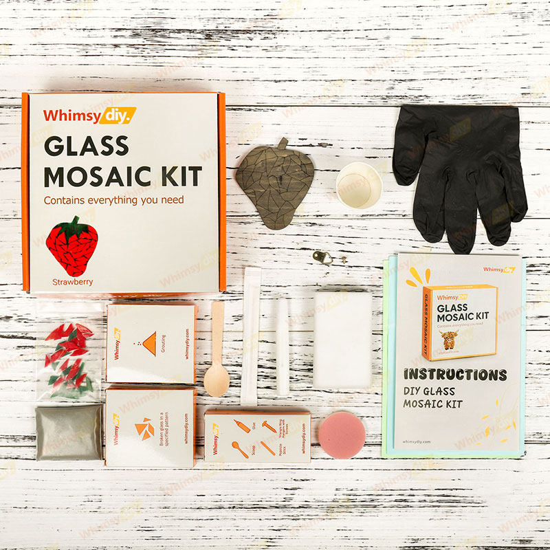 Whimsy DIY Strawberry Glass Mosaic Kit Puzzles