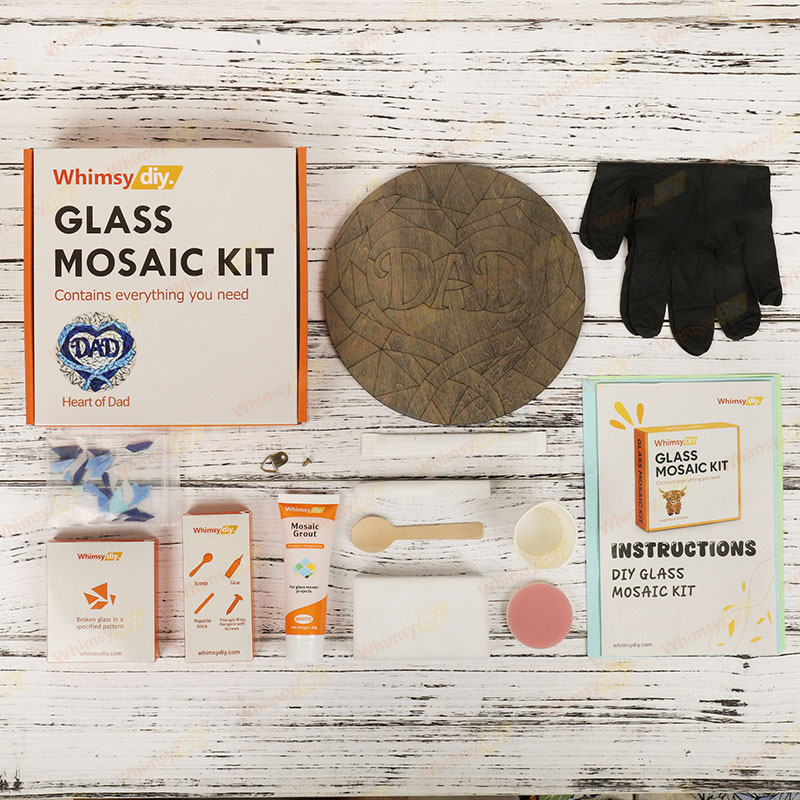Whimsy DIY Heart of Dad Glass Mosaic Kit Puzzles
