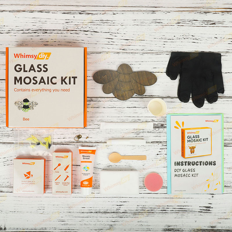 Whimsy DIY Bee Glass Mosaic Kit Puzzles