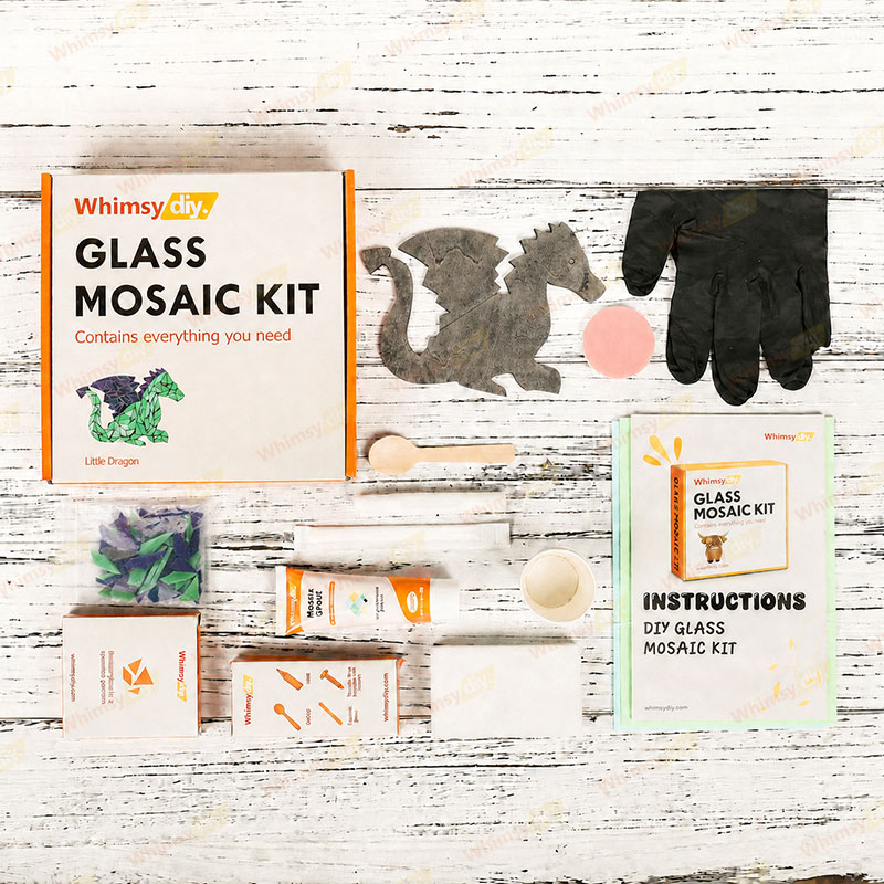 Whimsy DIY little Dragon Glass Mosaic Kit Puzzles