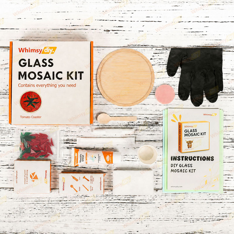 Whimsy DIY Tomato Coaster Glass Mosaic Kit Puzzles